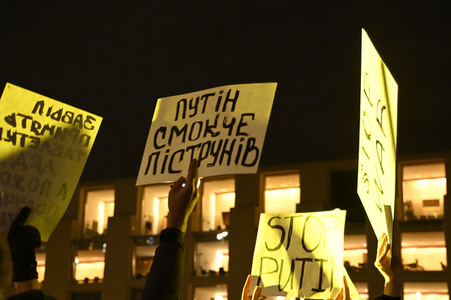 Demonstration gegen den Krieg in der Ukraine in Berlin