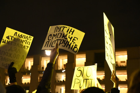 Demonstration gegen den Krieg in der Ukraine in Berlin