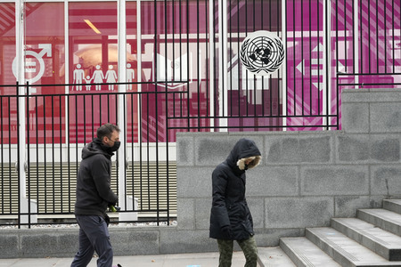 Impressionen aus New York nach dem Einmarsch Russlands in die Ukraine