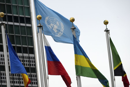 Impressionen aus New York nach dem Einmarsch Russlands in die Ukraine