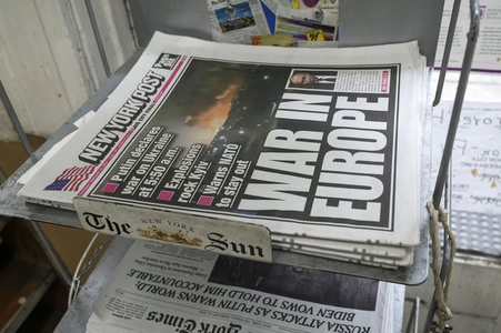 Impressionen aus New York nach dem Einmarsch Russlands in die Ukraine