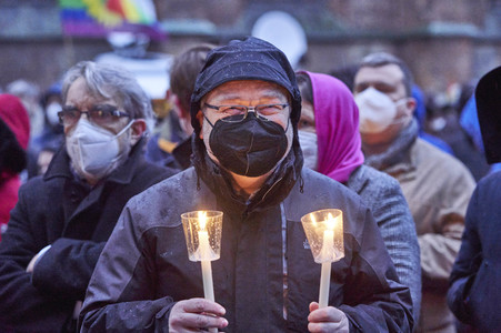 'Lichter für den Frieden' Friedensgebet und Kundgebung für die Ukraine in Hannover