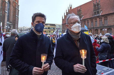 'Lichter für den Frieden' Friedensgebet und Kundgebung für die Ukraine in Hannover
