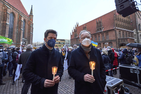 'Lichter für den Frieden' Friedensgebet und Kundgebung für die Ukraine in Hannover