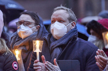 'Lichter für den Frieden' Friedensgebet und Kundgebung für die Ukraine in Hannover