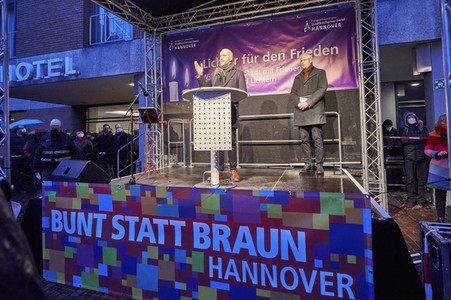 'Lichter für den Frieden' Friedensgebet und Kundgebung für die Ukraine in Hannover