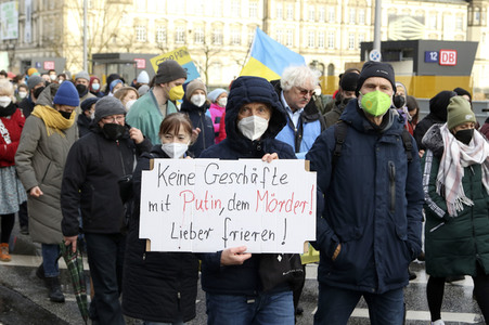 Demonstration gegen den Krieg in der Ukraine in Hamburg