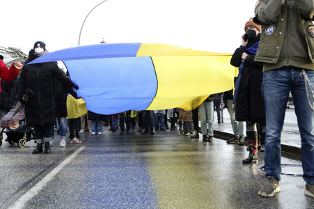 Demonstration gegen den Krieg in der Ukraine in Hamburg