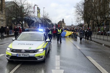 Demonstration gegen den Krieg in der Ukraine in Hamburg