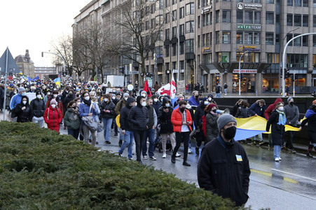 Demonstration gegen den Krieg in der Ukraine in Hamburg