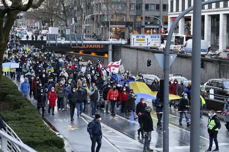 Demonstration gegen den Krieg in der Ukraine in Hamburg