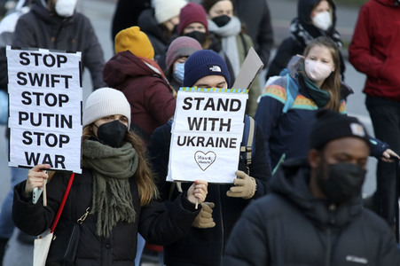 Demonstration gegen den Krieg in der Ukraine in Hamburg