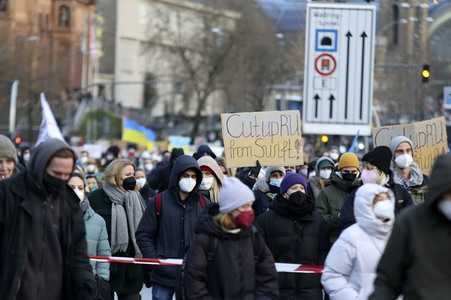 Demonstration gegen den Krieg in der Ukraine in Hamburg