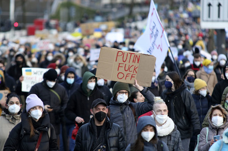 Demonstration gegen den Krieg in der Ukraine in Hamburg