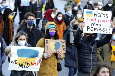 Demonstration gegen den Krieg in der Ukraine in Hamburg