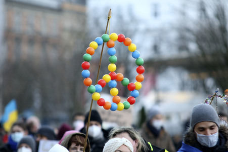 Demonstration gegen den Krieg in der Ukraine in Hamburg