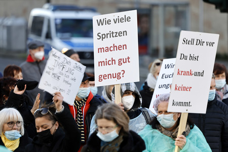 Coronademo in Düsseldorf