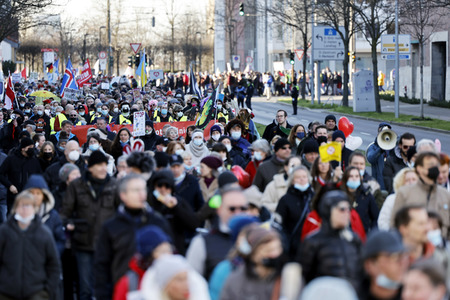 Coronademo in Düsseldorf