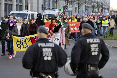 Coronademo in Düsseldorf