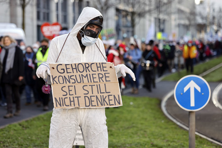 Coronademo in Düsseldorf