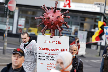 Coronademo in Düsseldorf