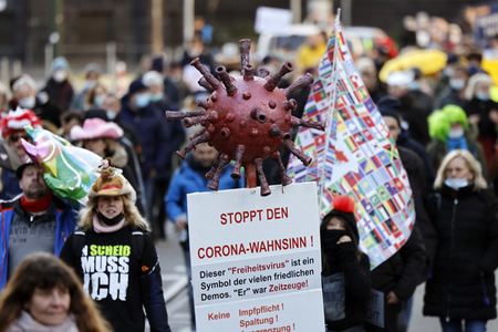 Coronademo in Düsseldorf