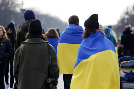 Großdemonstration gegen den Krieg in der Ukraine in Berlin