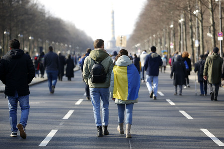Großdemonstration gegen den Krieg in der Ukraine in Berlin