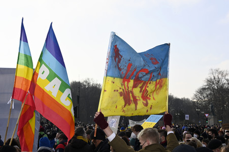Großdemonstration gegen den Krieg in der Ukraine in Berlin