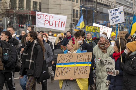 Großdemonstration gegen den Krieg in der Ukraine in Berlin