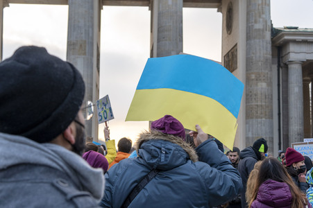 Großdemonstration gegen den Krieg in der Ukraine in Berlin
