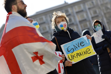 Demonstration gegen den Krieg in der Ukraine in Köln