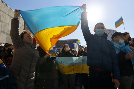 Demonstration gegen den Krieg in der Ukraine in Köln