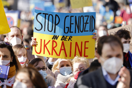 Demonstration gegen den Krieg in der Ukraine in Köln
