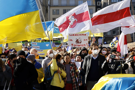 Demonstration gegen den Krieg in der Ukraine in Köln