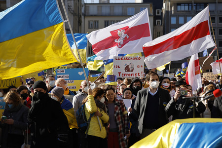 Demonstration gegen den Krieg in der Ukraine in Köln