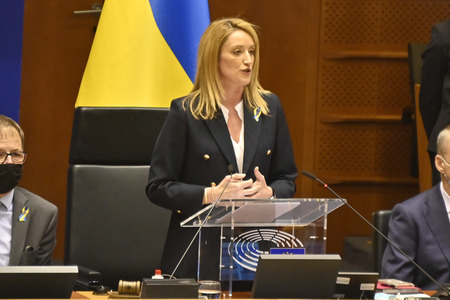 Debatte zur Aggression Russlands gegen die Ukraine im Europäischen Parlament in Brüssel