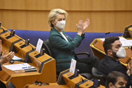 Debatte zur Aggression Russlands gegen die Ukraine im Europäischen Parlament in Brüssel