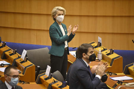 Debatte zur Aggression Russlands gegen die Ukraine im Europäischen Parlament in Brüssel