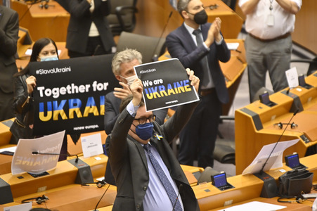 Debatte zur Aggression Russlands gegen die Ukraine im Europäischen Parlament in Brüssel