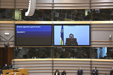 Debatte zur Aggression Russlands gegen die Ukraine im Europäischen Parlament in Brüssel