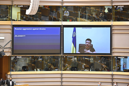 Debatte zur Aggression Russlands gegen die Ukraine im Europäischen Parlament in Brüssel