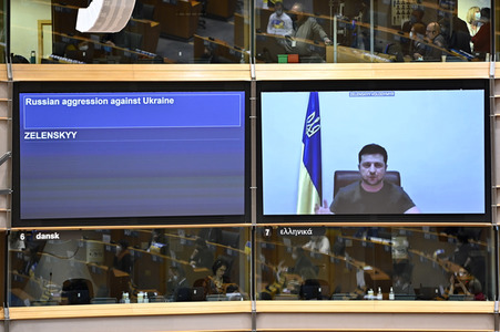 Debatte zur Aggression Russlands gegen die Ukraine im Europäischen Parlament in Brüssel