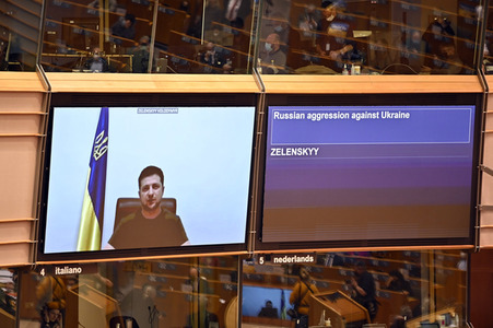 Debatte zur Aggression Russlands gegen die Ukraine im Europäischen Parlament in Brüssel