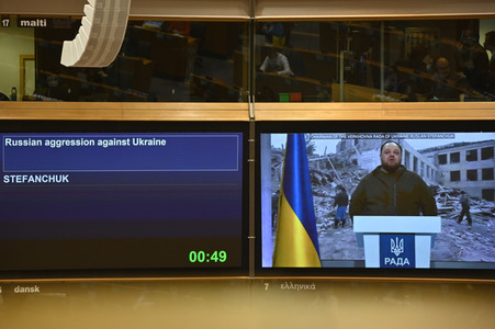 Debatte zur Aggression Russlands gegen die Ukraine im Europäischen Parlament in Brüssel