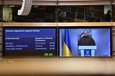 Debatte zur Aggression Russlands gegen die Ukraine im Europäischen Parlament in Brüssel