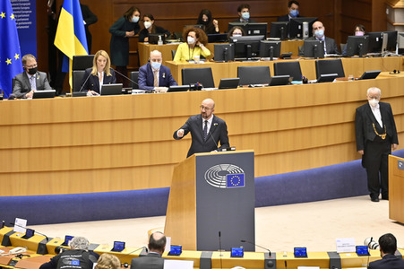 Debatte zur Aggression Russlands gegen die Ukraine im Europäischen Parlament in Brüssel