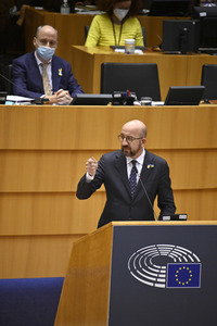 Debatte zur Aggression Russlands gegen die Ukraine im Europäischen Parlament in Brüssel