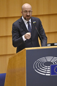 Debatte zur Aggression Russlands gegen die Ukraine im Europäischen Parlament in Brüssel