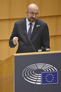 Debatte zur Aggression Russlands gegen die Ukraine im Europäischen Parlament in Brüssel